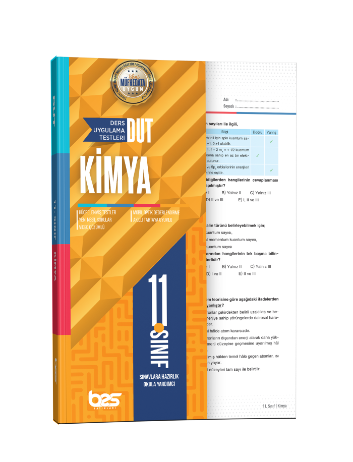 BES DUT 11.SINIF UYGULAMA TESTİ KİMYA - 2025-26